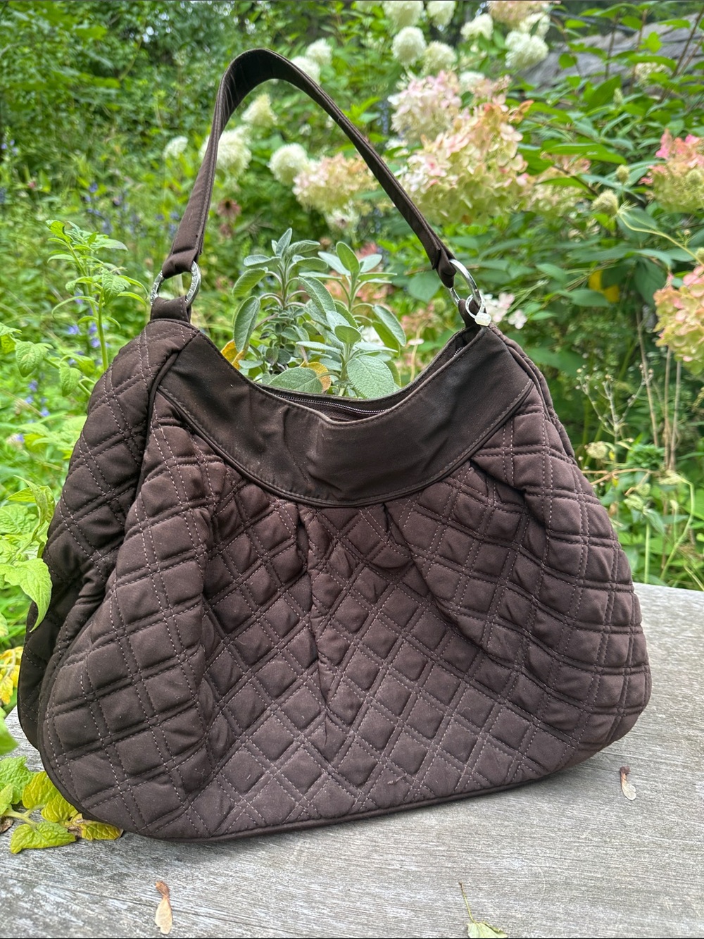 Quilted Brown Shoulder Bag - Classic Vera Bradley Women’s Tote